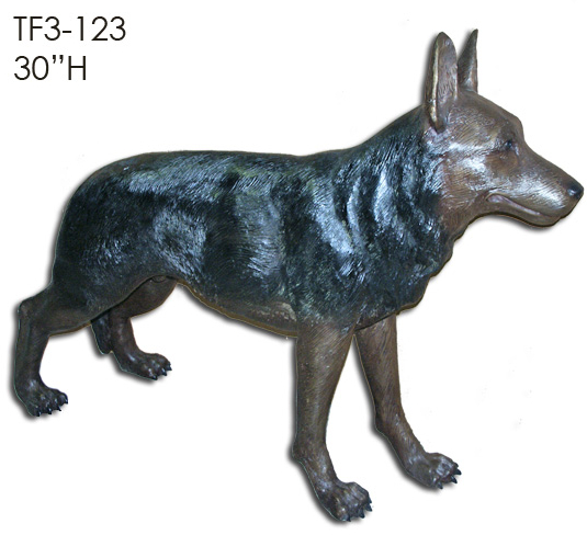 Bronze German Shepherd Dog Statue - Click Image to Close